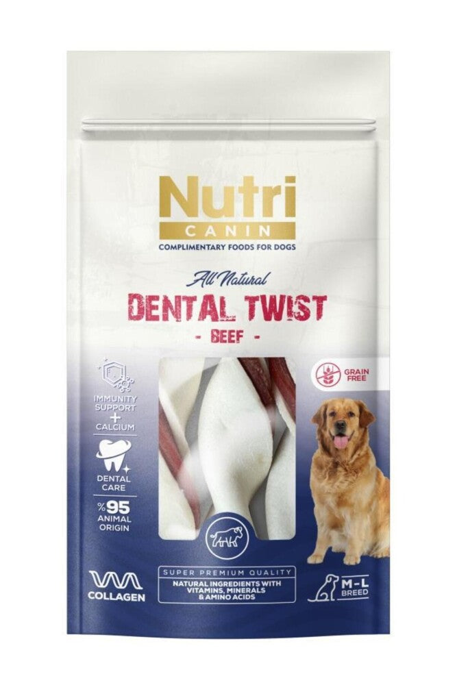 Nutri Canin Dental Twist Biftekli Diş Sağlığı Köpek Ödülü 120 GR  | SRC: Barcode: 8699310420640