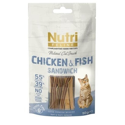 Nutri Feline Tahılsız Tavuklu Ve Balıklı Sandviç Kedi Ödülü 50 GR  | SRC: Barcode: 8699310420336