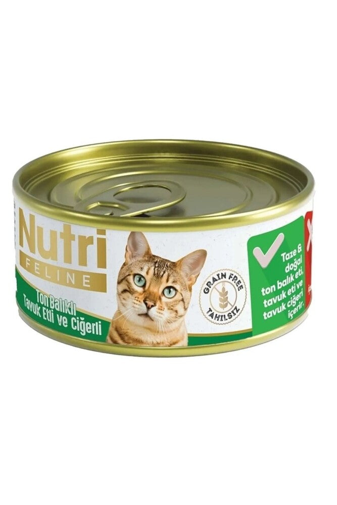 Nutri Feline Ton Balık. Tavuk Ve Ciğerli Yetişkin Kedi Konservesi 85 GR  | SRC: Barcode: 8699310420046