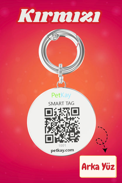 Petkay Kediler İçin Akıllı Künye, NFC Dijital İsimlik ve Tasma Künyesi QR Kod Künye Paslanmaz Çelik Kırmızı Kırmızı  | SRC: Barcode: 869120826064.0