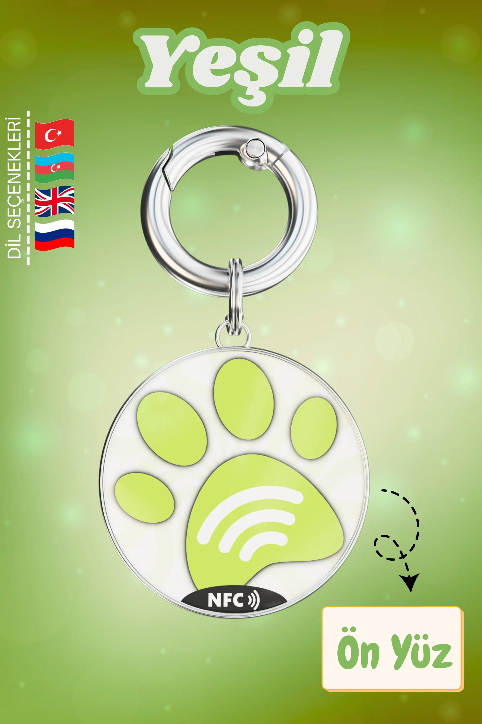 Petkay Kediler İçin Akıllı Künye, NFC Dijital İsimlik ve Tasma Künyesi QR Kod Künye Paslanmaz Çelik Yeşil Yeşil  | SRC: Barcode: 869120826064.0