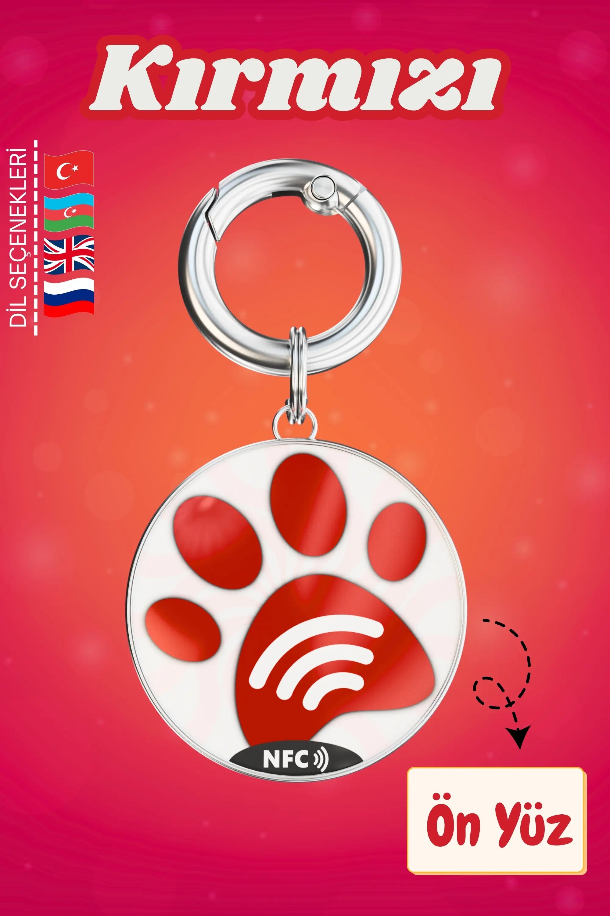 Petkay Köpekler Için Akıllı Künye, Nfc Dijital Isimlik Ve Tasma Künyesi Qr Kod Künye Paslanmaz Çelik Kırmızı Kırmızı  | SRC: Barcode: 869120826064.0