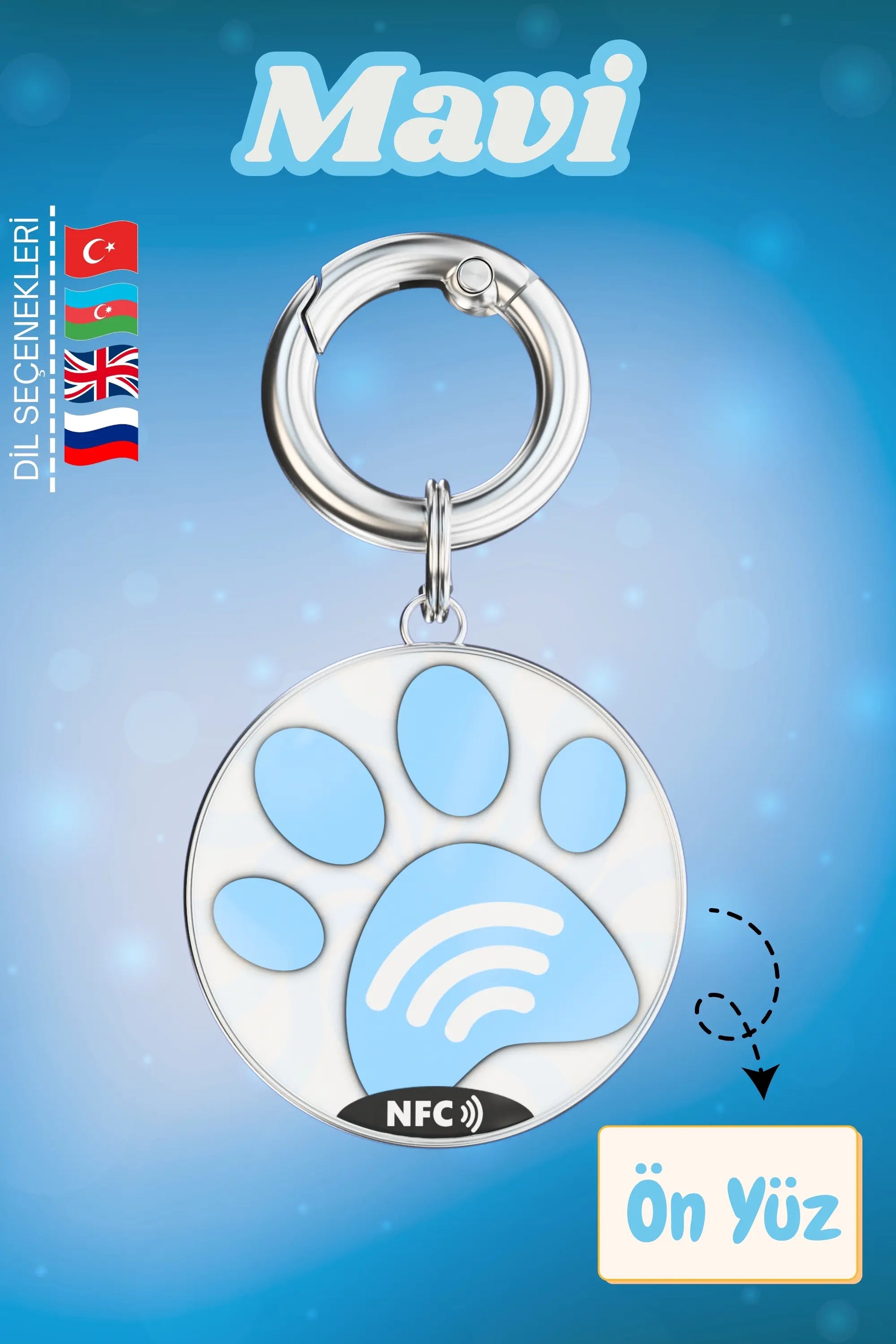 Petkay Köpekler Için Akıllı Künye, Nfc Dijital Isimlik Ve Tasma Künyesi Qr Kod Künye Paslanmaz Çelik Mavi Mavi  | SRC: Barcode: 869120826064.0