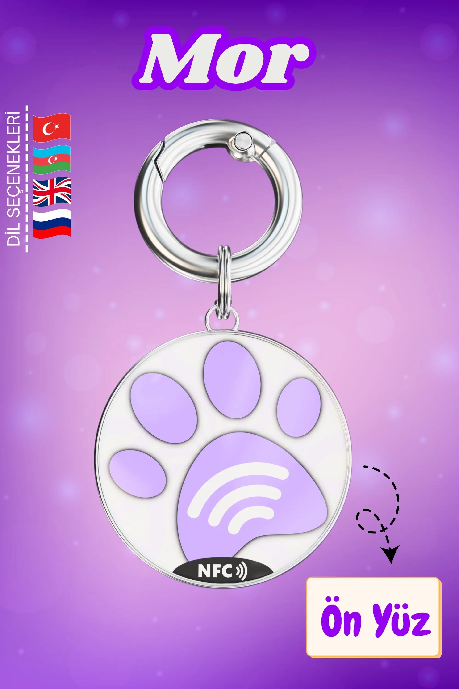 Petkay Köpekler Için Akıllı Künye, Nfc Dijital Isimlik Ve Tasma Künyesi Qr Kod Künye Paslanmaz Çelik Mor Mor  | SRC: Barcode: 869120826064.0