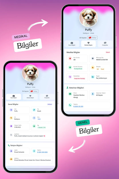 Petkay Köpekler Için Akıllı Künye, Nfc Dijital Isimlik Ve Tasma Künyesi Qr Kod Künye Paslanmaz Çelik Pembe Pembe  | SRC: Barcode: 869120826064.0