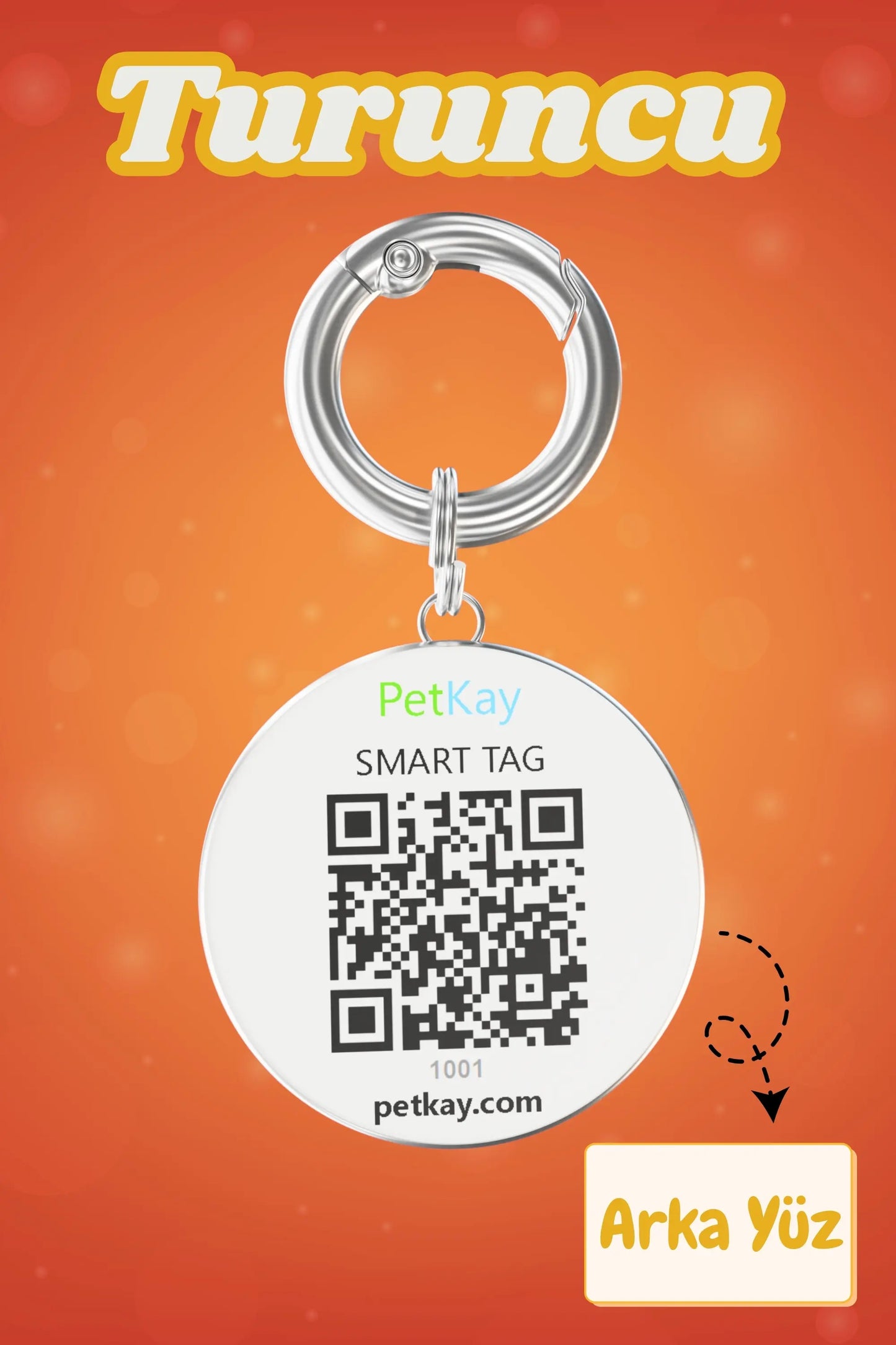 Petkay Köpekler Için Akıllı Künye, Nfc Dijital Isimlik Ve Tasma Künyesi Qr Kod Künye Paslanmaz Çelik Turuncu Turuncu  | SRC: Barcode: 869120826064.0