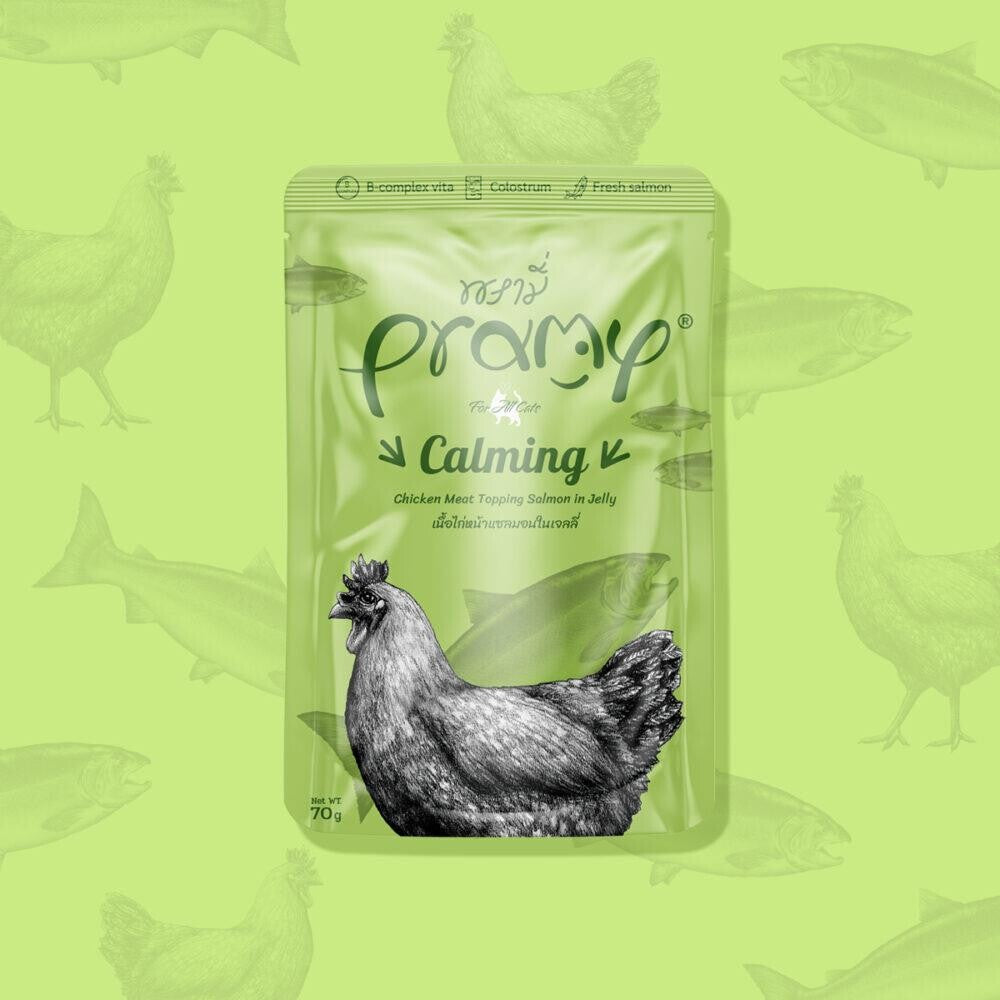 Pramy Calming Jelly Tavuk Etli Somonlu Yetişikin Kedi Konserve Maması 70 GR  | SRC: Barcode: 8859601044478