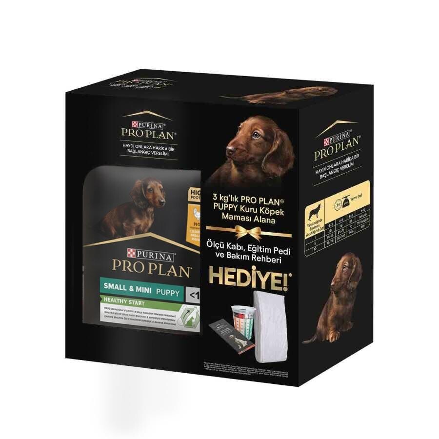 Pro Plan Puppy Small Sensitive Somonlu Küçük Irk Hassas Yavru Köpek Maması Ölçü Kabı Ve Eğitim Pedi Hediyeli 3 KG  | SRC: Barcode: 8690632710983