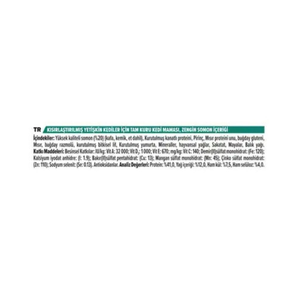 Pro Plan Sterilised Kısırlaştırılmış Kediler İçin Somonlu Kedi Maması 10 KG  | SRC: Barcode: 7613033566523