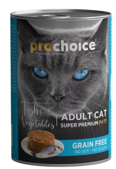 Prochoice Balık Etli Sebzeli Tahılsız Ezme Yetişkin Kedi Konservesi 400 GR  | SRC: Barcode: 8681465602934