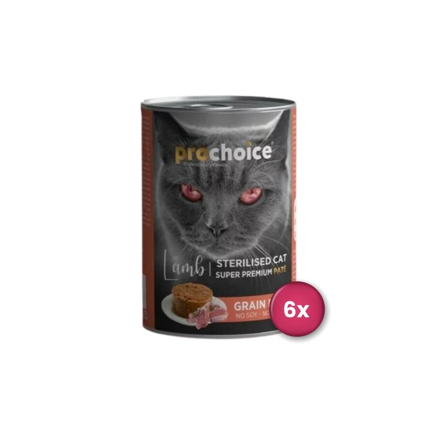 Prochoice Kısırlaştırılmış Kediler İçin Kuzulu Konserve Kedi Maması 400 GR 6 ADET  | SRC: Barcode: 8681465602958-6