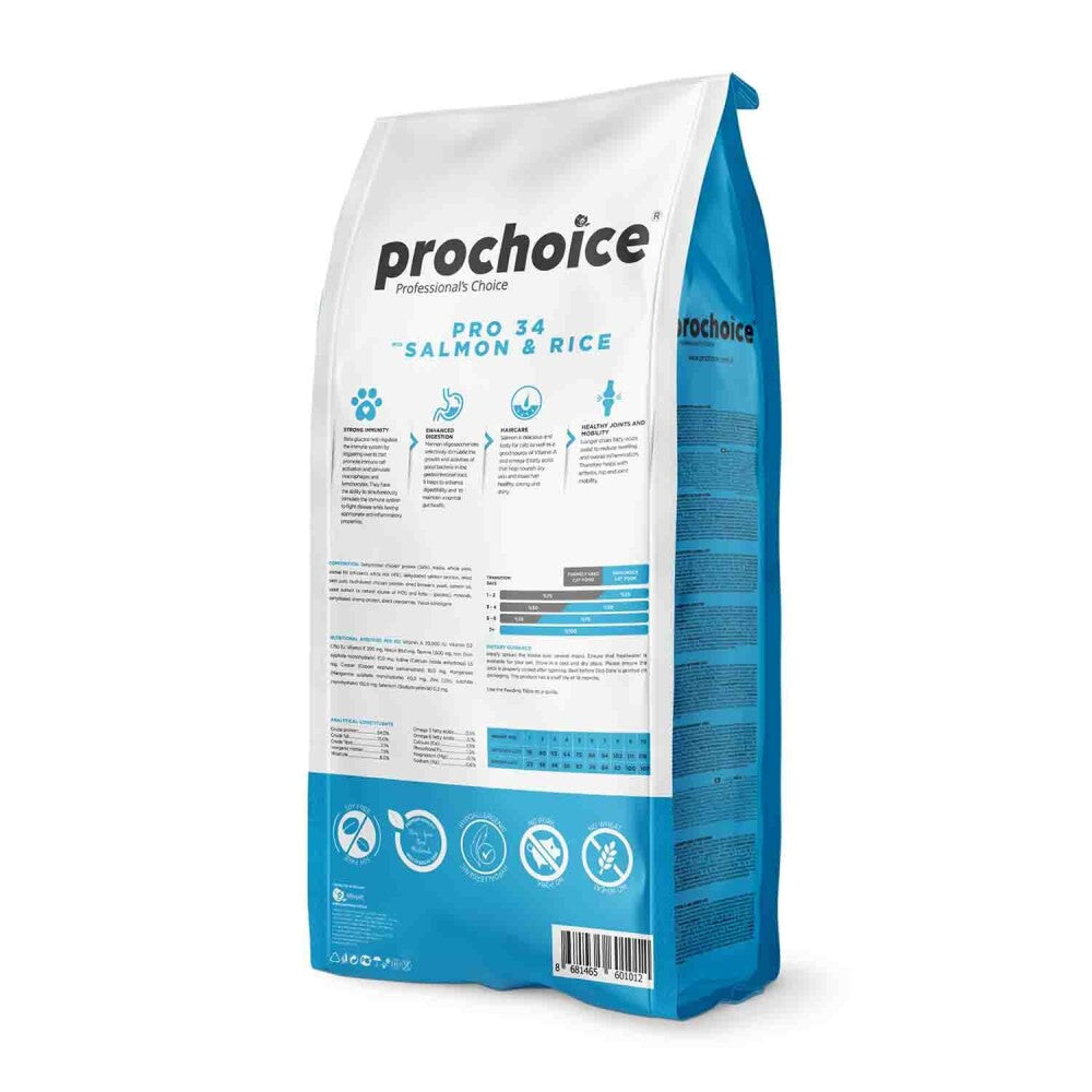 Prochoice Pro 34 Somonlu Ve Pirinçli Yetişkin Kedi Maması 15 KG  | SRC: Barcode: 8681465601012