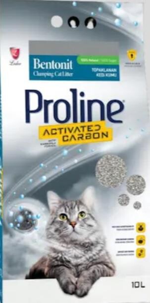 Proline Aktif Karbonlu İnce Taneli Topaklanan Bentonit Kedi Kumu 10 LT  | SRC: Barcode: 8698995031202