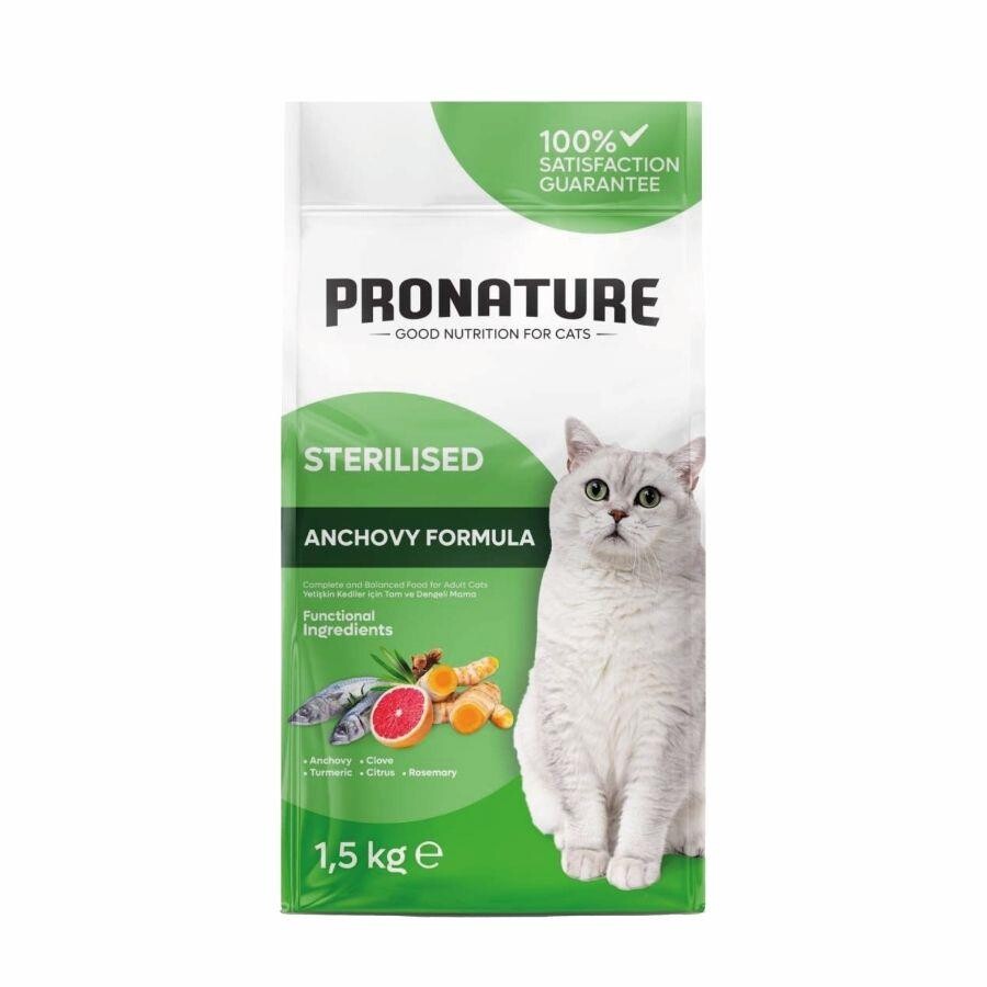 Pronature Hamsili Ve Pirinçli Kısırlaştırılmış Yetişkin Kedi Maması 1.5 KG  | SRC: Barcode: 8681612750884