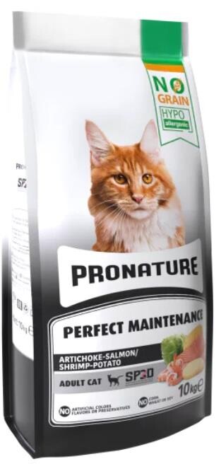 Pronature Hypo-allergenic Somonlu Karidesli Ve Enginarlı Tahılsız Yetişkin Kedi Maması 10 KG  | SRC: Barcode: 8681612750846