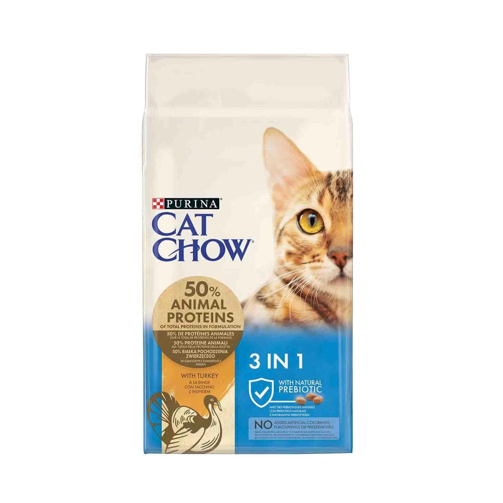 Purina Cat Chow 3ü1 Arada Hindili Yetişkin Kedi Maması 15 KG  | SRC: Barcode: 7613034153746