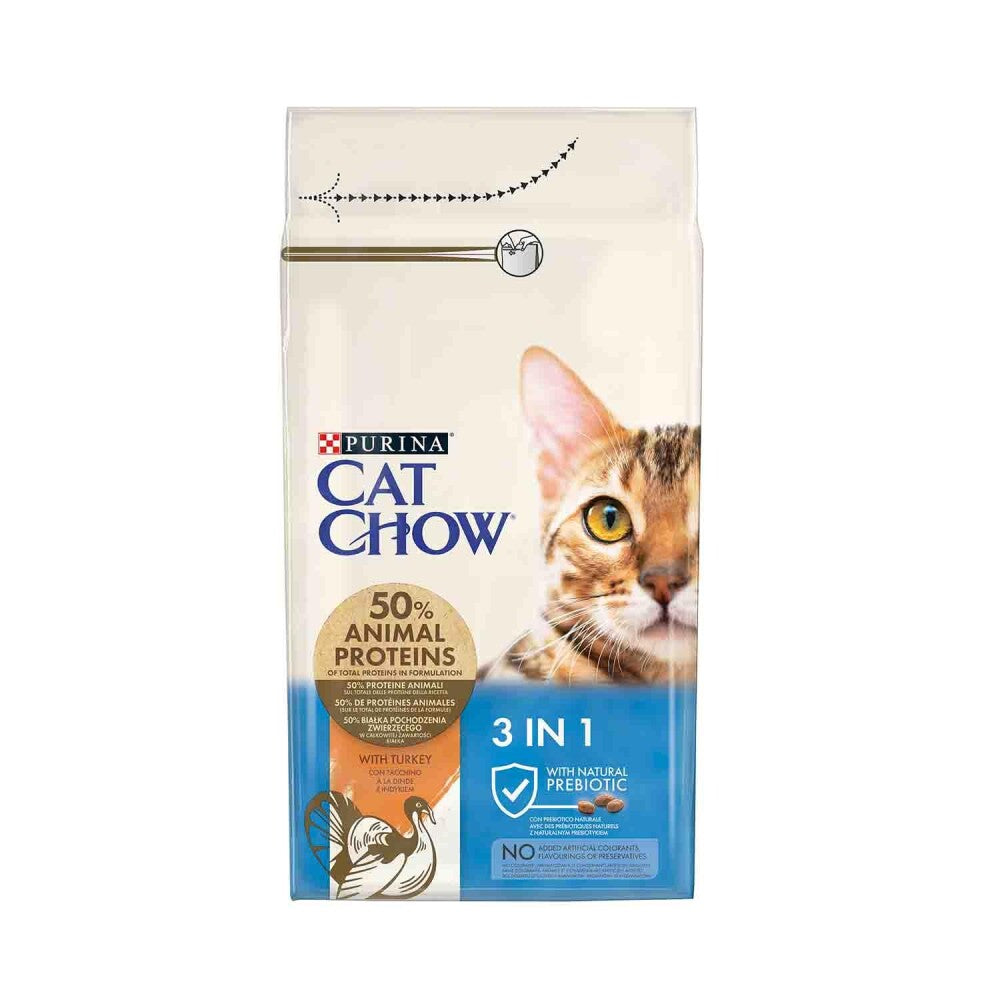 Purina Cat Chow Feline 3in1 Hindili Yetişkin Kedi Maması 1.5 KG  | SRC: Barcode: 7613034155139