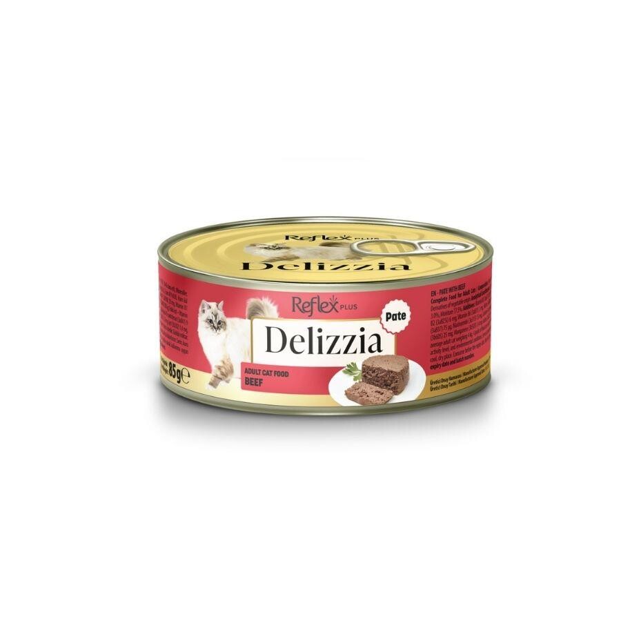 Reflex Plus Delizzia Kıyılmış Dana Etli Yetişkin Kedi Konservesi 85 GR  | SRC: Barcode: 8698995038355