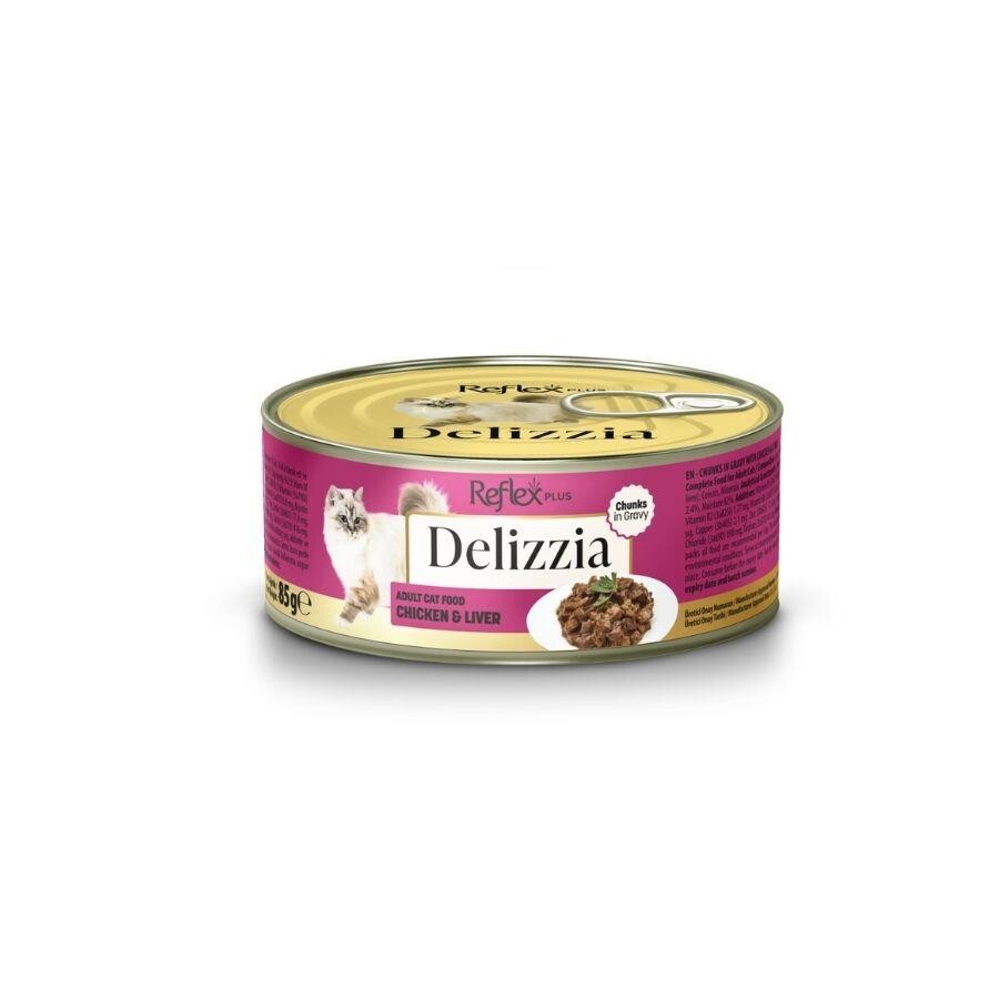 Reflex Plus Delizzia Sos İçinde Parça Etli Tavuklu Yetişkin Kedi Konservesi 85 GR  | SRC: Barcode: 8698995038409