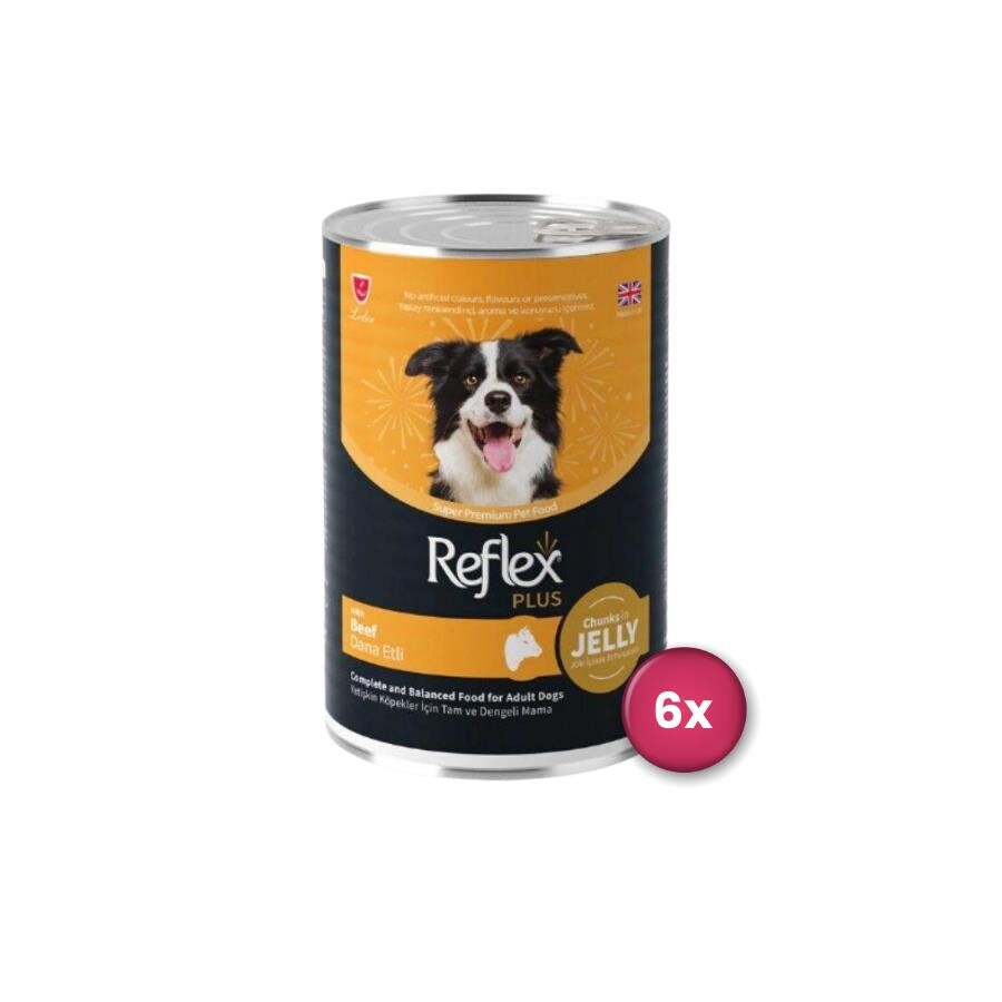 Reflex Plus Jöle İçinde Dana Etli Yetişkin Köpek Konservesi 400 GR 6 ADET  | SRC: Barcode: 8698995032650-6