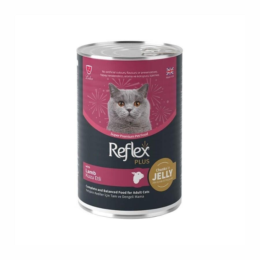 Reflex Plus Jöle İçinde Et Parçacıklı Kuzu Etli Yetişkin Kedi Konservesi 400 GR TEKLI  | SRC: Barcode: 8698995032599