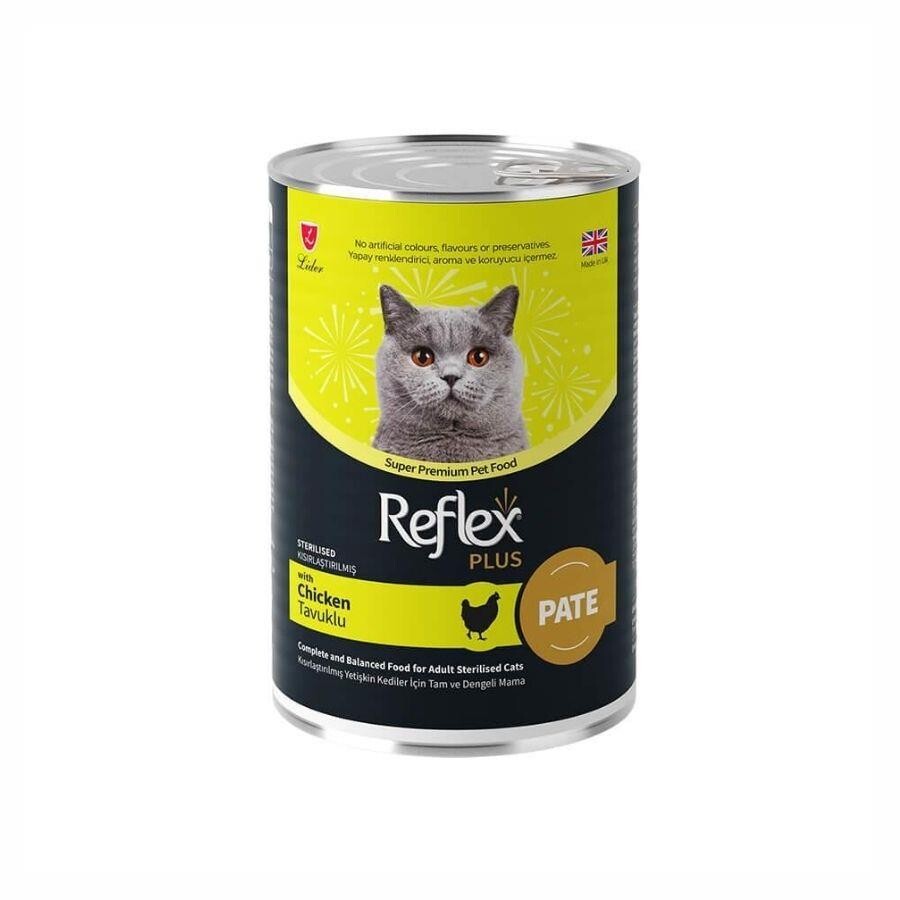 Reflex Plus Pate İçinde Et Parçacıklı Tavuklu Kısırlaştırılmış Kedi Konservesi 395 GR TEKLI  | SRC: Barcode: 8698995033077