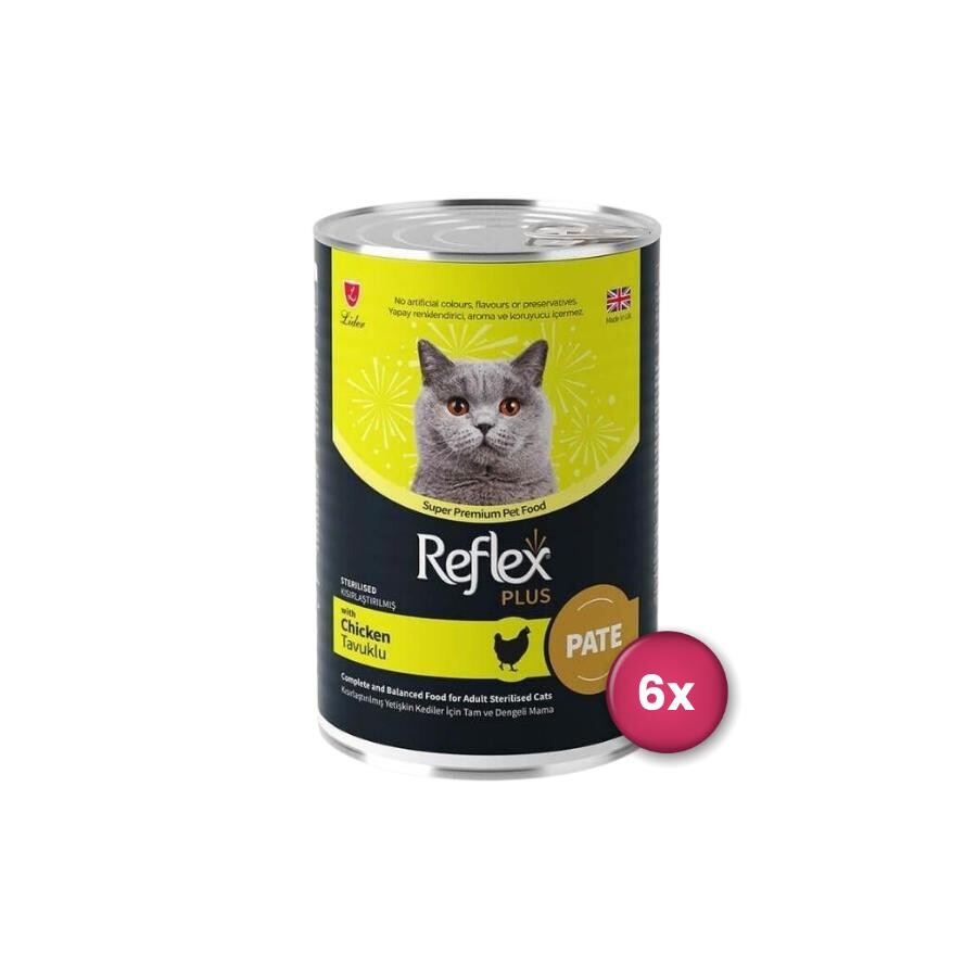 Reflex Plus Pate İçinde Et Parçacıklı Tavuklu Kısırlaştırılmış Kedi Konservesi 395 GR 6 ADET  | SRC: Barcode: 8698995033077-6