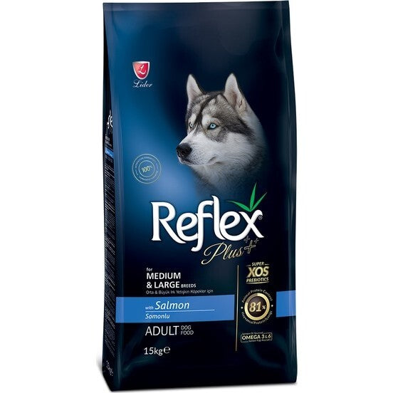 Reflex Plus Somonlu Orta Ve Büyük Irk Yetişkin Köpek Maması 15 KG  | SRC: Barcode: 8698995003476