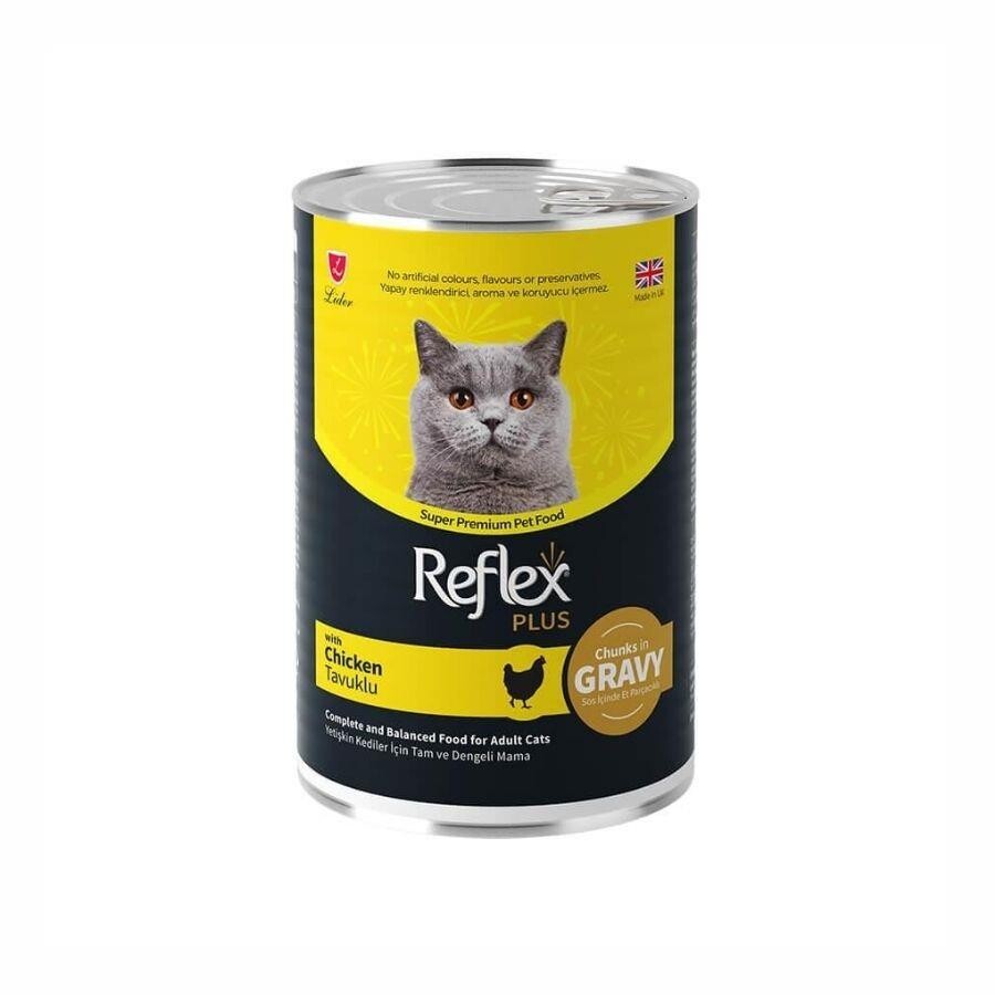 Reflex Plus Sos İçinde Et Parçacıklı Tavuklu Yetişkin Kedi Konservesi 400 GR TEKLI  | SRC: Barcode: 8698995032612