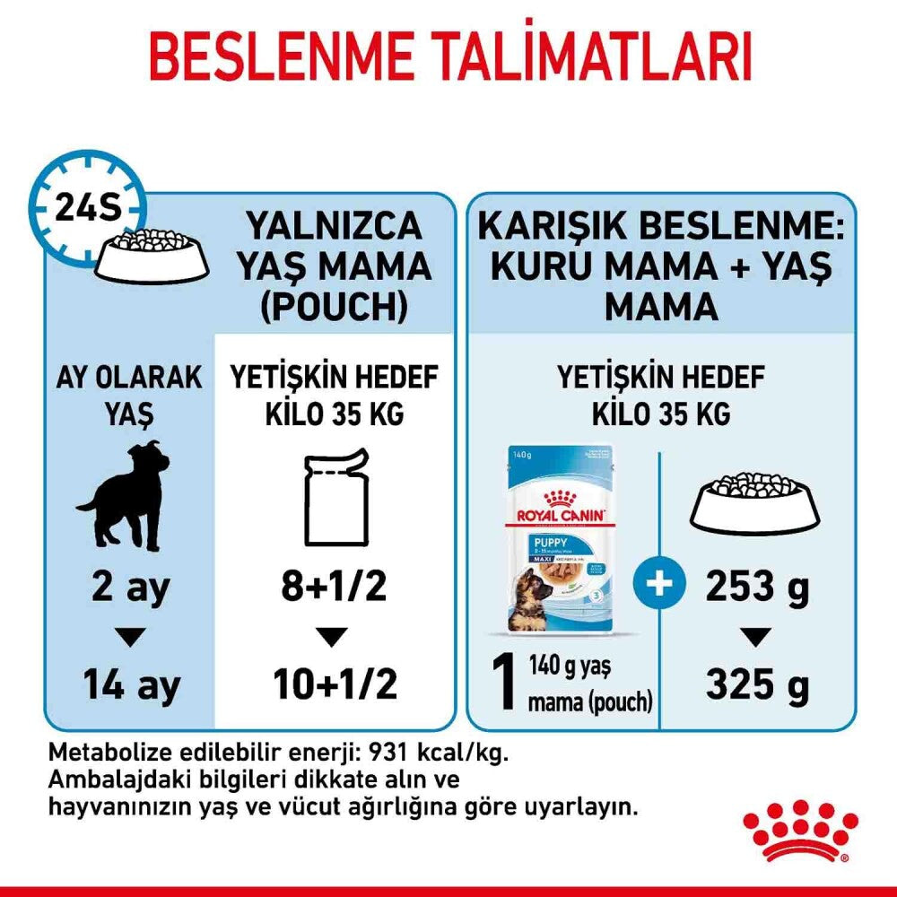 Royal Canin Maxi Puppy Büyük Irk Yavru Köpekler İçin Parça Etli Yaş Mama 140 GR 10 ADET  | SRC: Barcode: 109701400-10lu