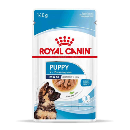 Royal Canin Maxi Puppy Büyük Irk Yavru Köpekler İçin Parça Etli Yaş Mama 140 GR TEKLI  | SRC: Barcode: 9003579008454