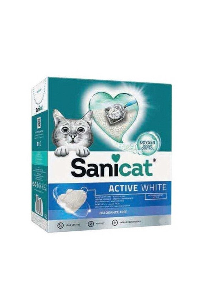 Sanicat Active Oxygen Control Ultra Oksijen Kontrol Topaklanan Bentonit Kedi Kumu 10 LT WHITE  | SRC: Barcode: 8411514805562