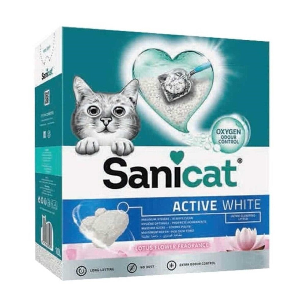 Sanicat Active Lotus Çiçeği Kokulu Topaklanan Bentonit Kedi Kumu 6 LT WHITE  | SRC: Barcode: 8710673003216
