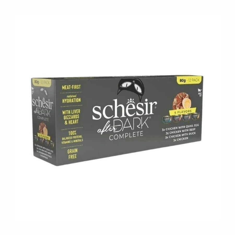 Schesir After Dark Et Suyunda Karışık Lezzetler Yetişkin Kedi Konservesi 80 GR 12 ADET  | SRC: Barcode: 8005852519948