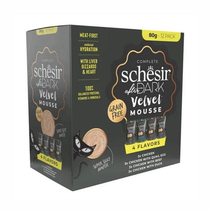 Schesir After Dark Mousse Pouch Et Suyunda Karışık Lezzzetler Yetişkin Kedi Konservesi Paketi 80 GR 12 ADET  | SRC: Barcode: 8005852539946