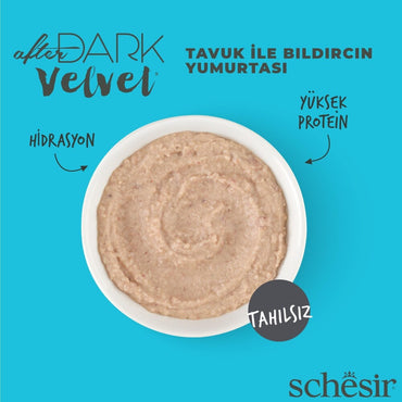Schesir After Dark Mousse Tavuk Etli Ve Bıldırcın Yumurtalı Tahılsız Yetişkin Kedi Konservesi 80 GR  | SRC: Barcode: 8005852132208