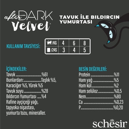 Schesir After Dark Mousse Tavuk Etli Ve Bıldırcın Yumurtalı Tahılsız Yetişkin Kedi Konservesi 80 GR  | SRC: Barcode: 8005852132208