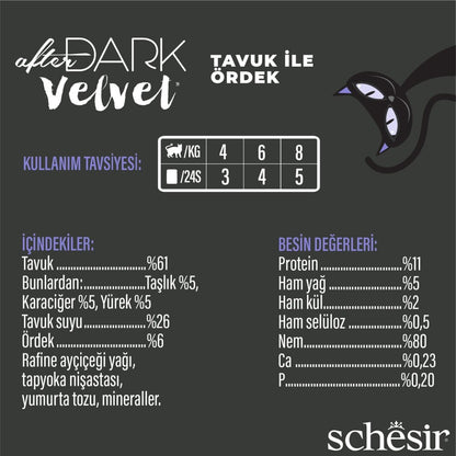 Schesir After Dark Mousse Tavuk Ve Ördek Etli Tahılsız Yetişkin Kedi Konservesi 80 GR  | SRC: Barcode: 8005852132406