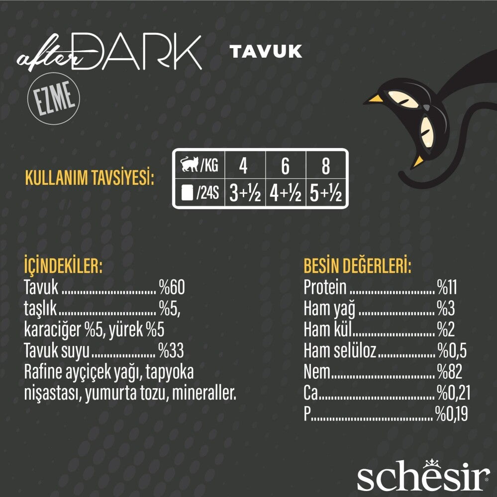Schesir After Dark Pate Tavuk Etli Tahılsız Yetişkin Kedi Konservesi 80 GR  | SRC: Barcode: 8005852242013