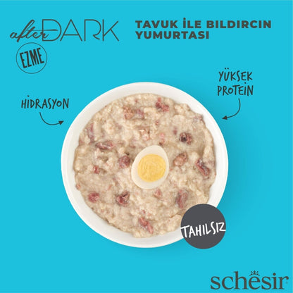 Schesir After Dark Pate Tavuk Etli Ve Bıldırcın Yumurtalı Tahılsız Yetişkin Kedi Konservesi 80 GR  | SRC: Barcode: 8005852142115