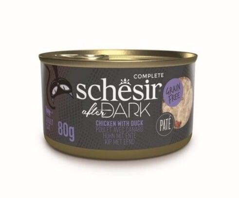 Schesir After Dark Sos İçinde Tavuk Etli Ve Ördek Etli Tahılsız Yetişkin Kedi Konservesi 80 GR  | SRC: Barcode: 8005852212313
