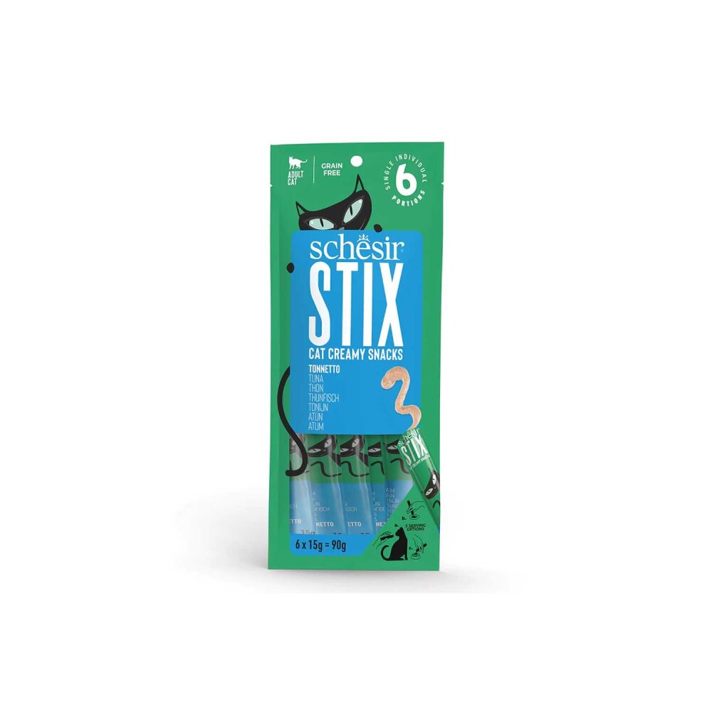 Schesir Cat Stix Ton Balıklı Sıvı Krema Kedi Ödülü 6 X 15 GR  | SRC: Barcode: 8005852231246