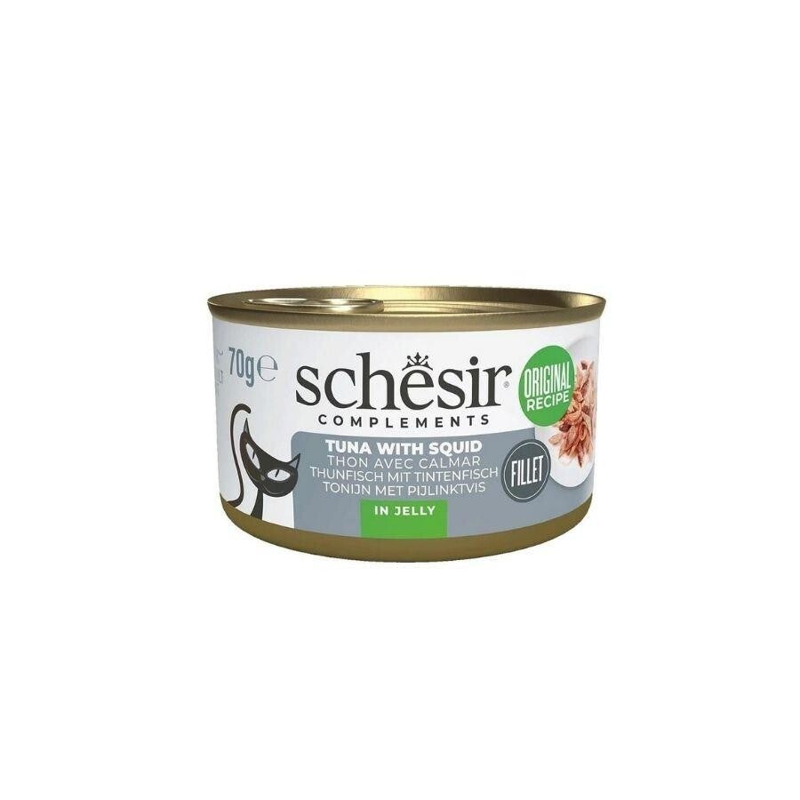 Schesir Jöle İçinde Ton Balıklı Ve Kalamarlı Yetişkin Kedi Konservesi 70 GR  | SRC: Barcode: 8005852122735
