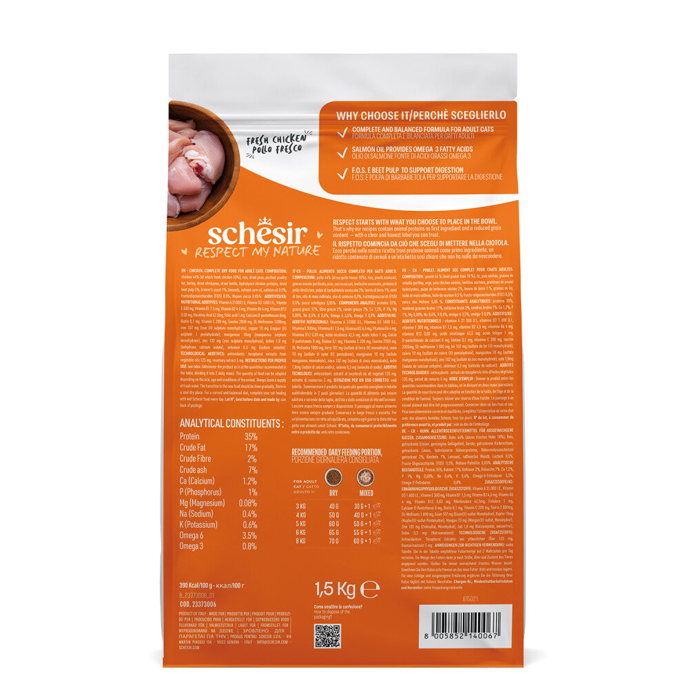 Schesir Monoprotein Tavuklu Yetişkin Kedi Maması  | SRC: Barcode: 8005852140067
