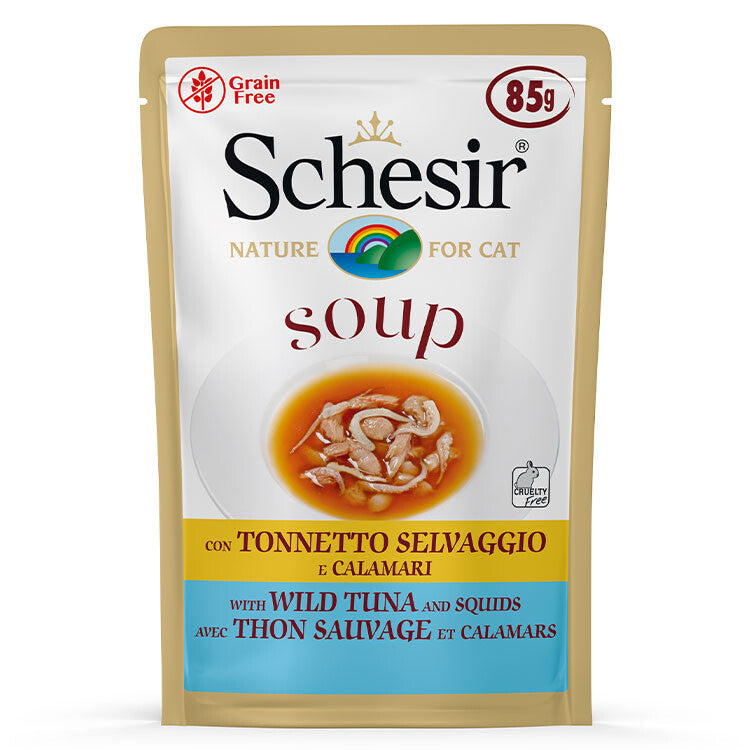 Schesir Soup Ton Balığı Ile Kalamar Yetişkin Kedi Çorbası 40 GR  | SRC: Barcode: 8005852925435