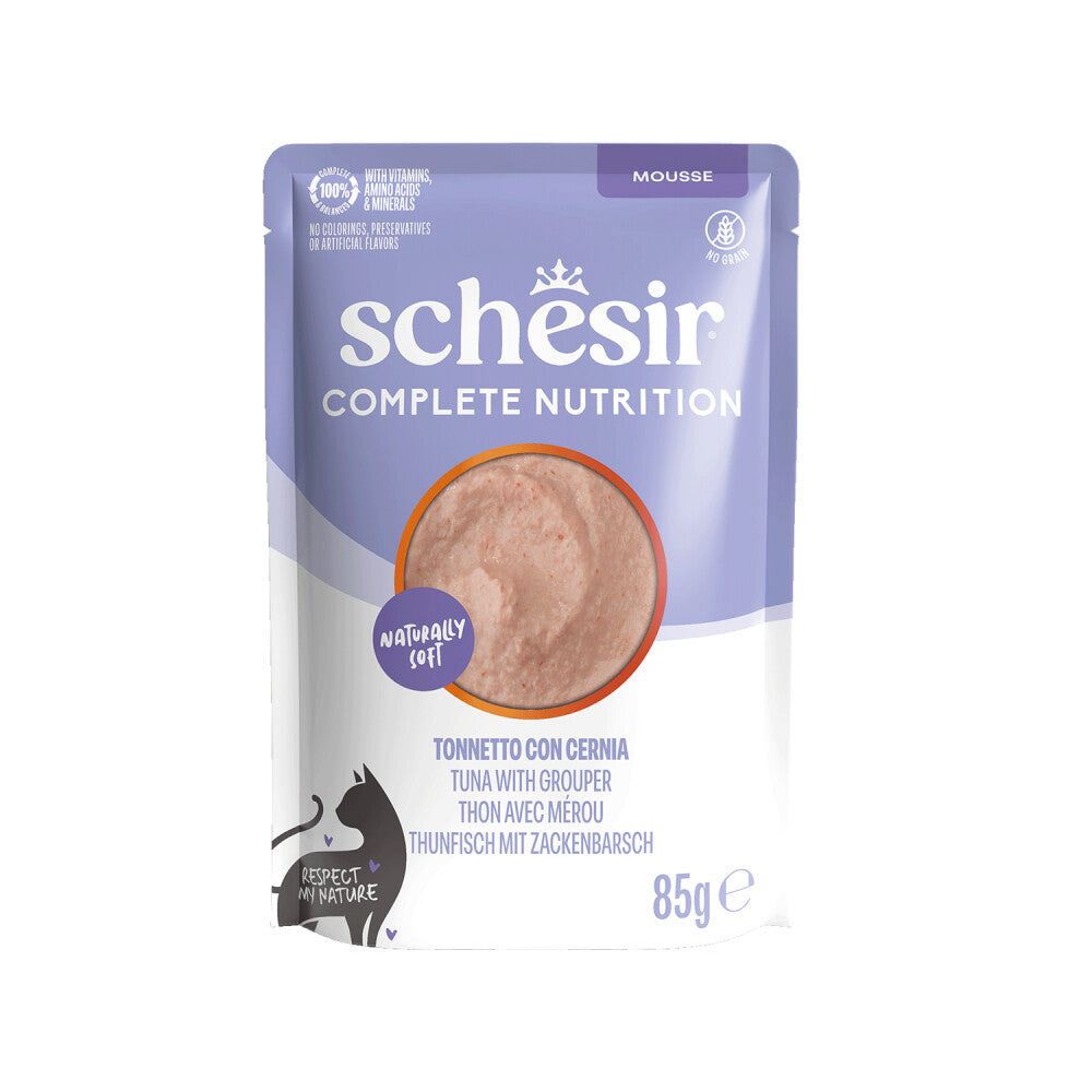 Schesir Tam Ve Dengeli Ton Balıklı Ve Orfoz Balıklı Mus Kedi Pouch  | SRC: Barcode: 8005852134608