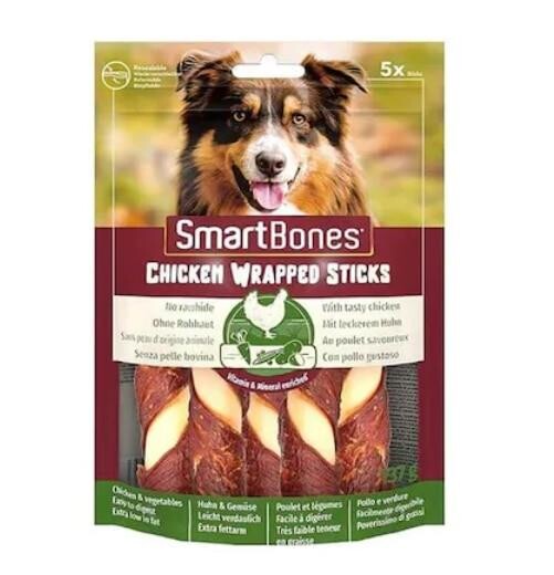 Smartbones Tavuk Sargılı Medium Stick Köpek Ödülü 125 GR 5'LI  | SRC: Barcode: 0810833027453