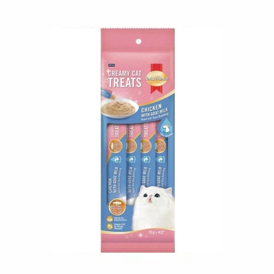 Smartheart Tavuklu Ve Keçi Sütlü Sıvı Krema Kedi Ödülü 4X15 GR  | SRC: Barcode: 8850477026452