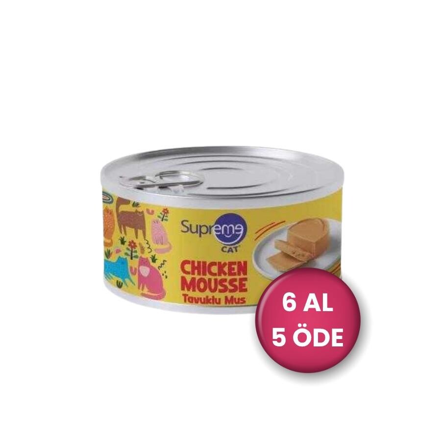 Supreme Cat Tavuklu Püre Yetişkin Kedi Konservesi 6 Al 5 Öde 85 GR  | SRC: Barcode: 8684207638826