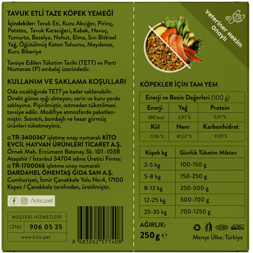 Tavuk Etli Köpek Yemeği